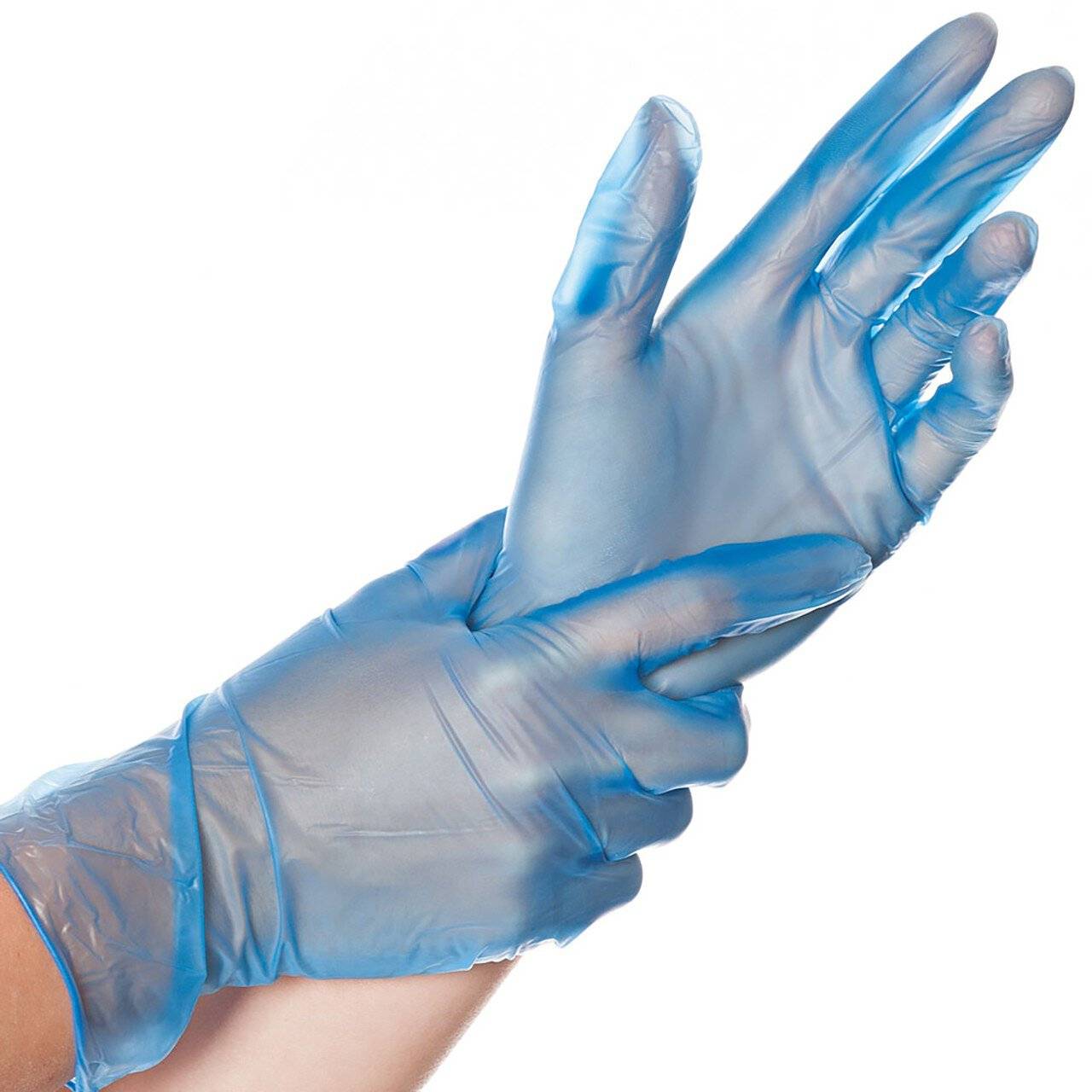 Hygostar VINYL-Handschuhe CLASSIC BLAU gepudert, blau, Größe L-0