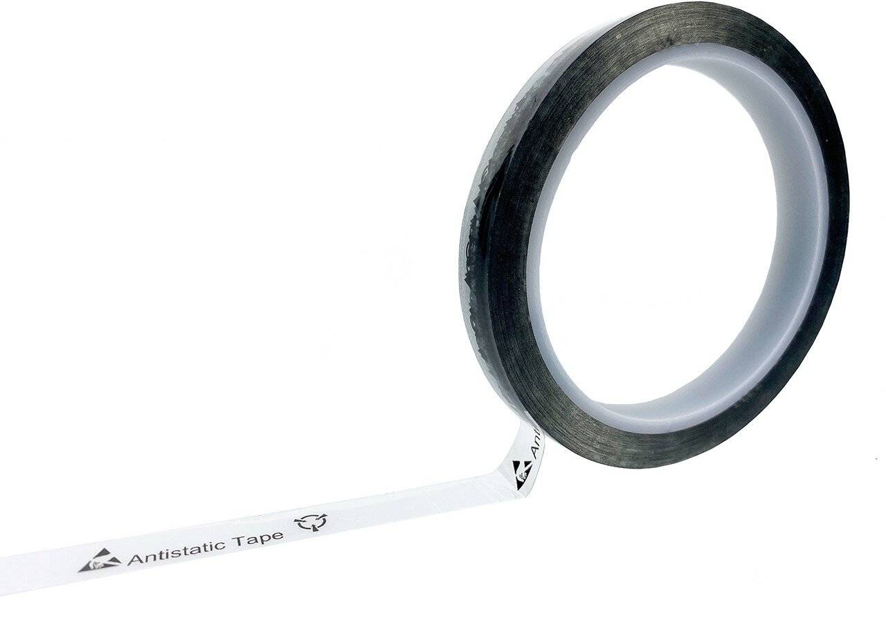 ESD-Klebeband mit ESD-Warnsymbol, transparent, 12mm, 36m-0