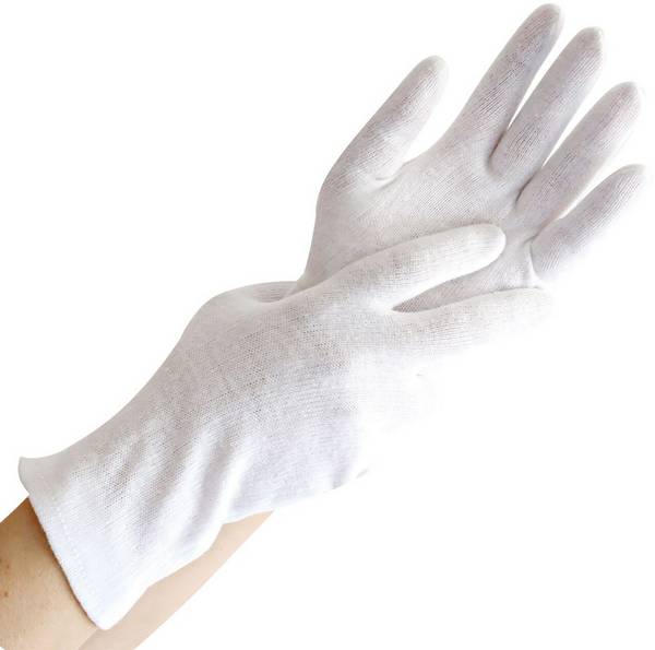 Hygonorm Baumwoll-Handschuh BLANC LIGHT Größe L, weiß, ohne Schichtel