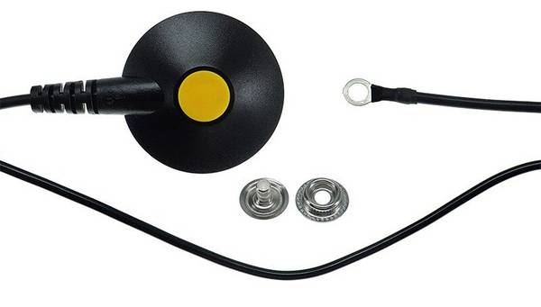 ESD-Erdungskabel, 10 mm Druckknopf/Öse, schwarz, 4,5 m