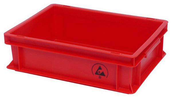 ESD IDP-STAT® Lagerbehälter, ableitfähig, rot, 400 x 300 x 220 mm