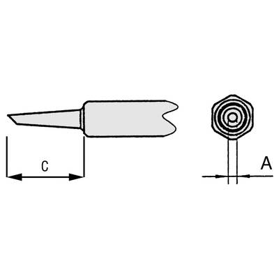 Lötspitze NT-4 Rundform abgeschrägt 45°, Ø 1,2 mm, Breite 1,2 mm, Länge 9,9 mm
