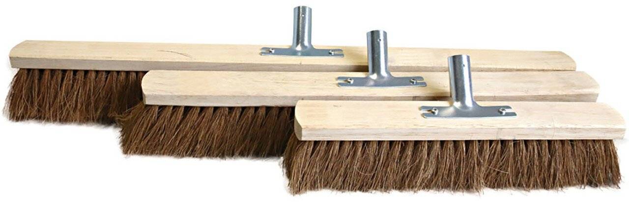 HygoClean Saalbesen, Holz, 80cm rund, braun Metallhalter, Kokos-Bestückung, roh-0