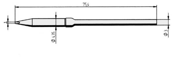 Lötspitze gerade, meißelförmig, 1,0 mm, 0212CDLF