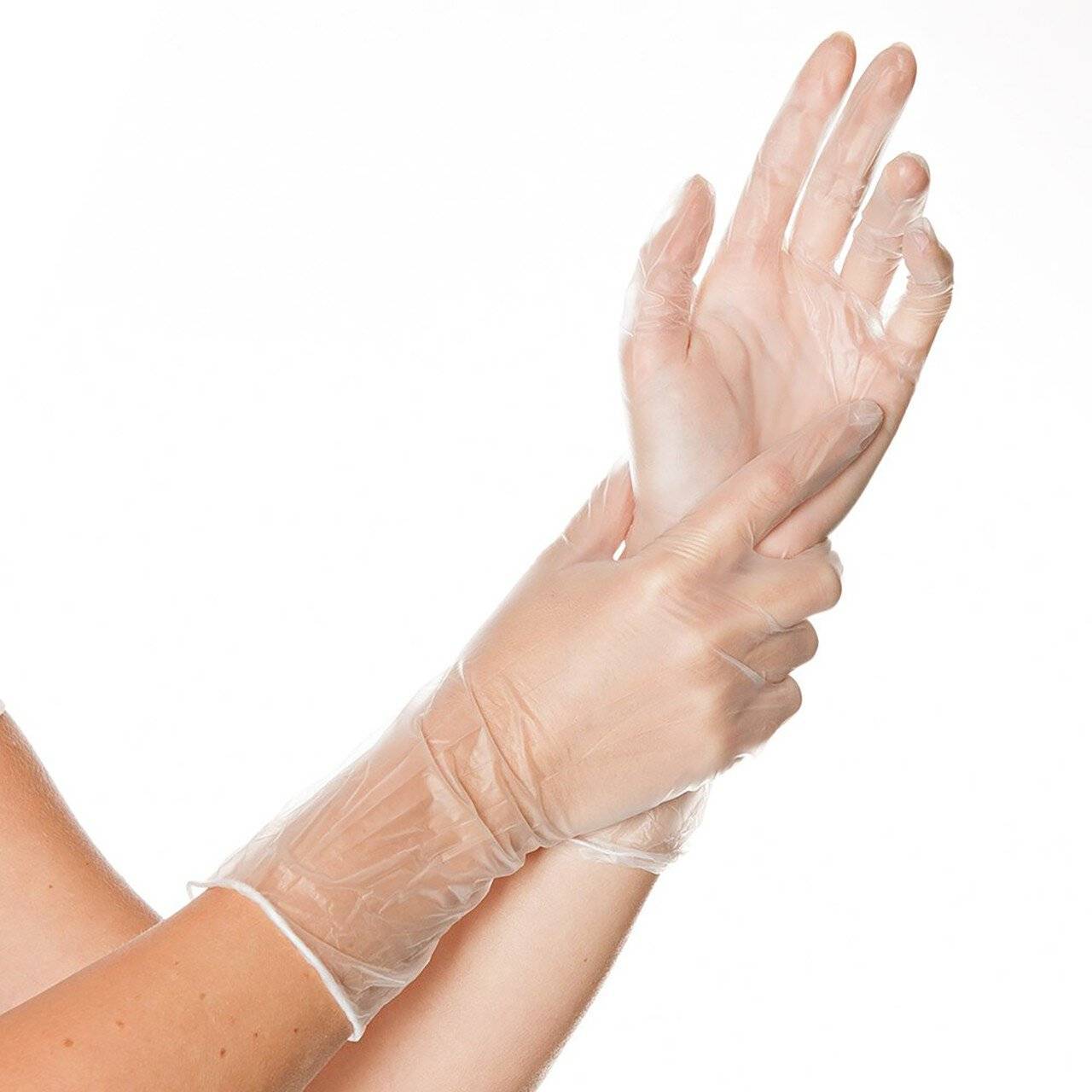 Hygostar VINYL-Handschuhe IDEAL LONG puderfrei, extra lange Stulpe, weiß, Größe M-0