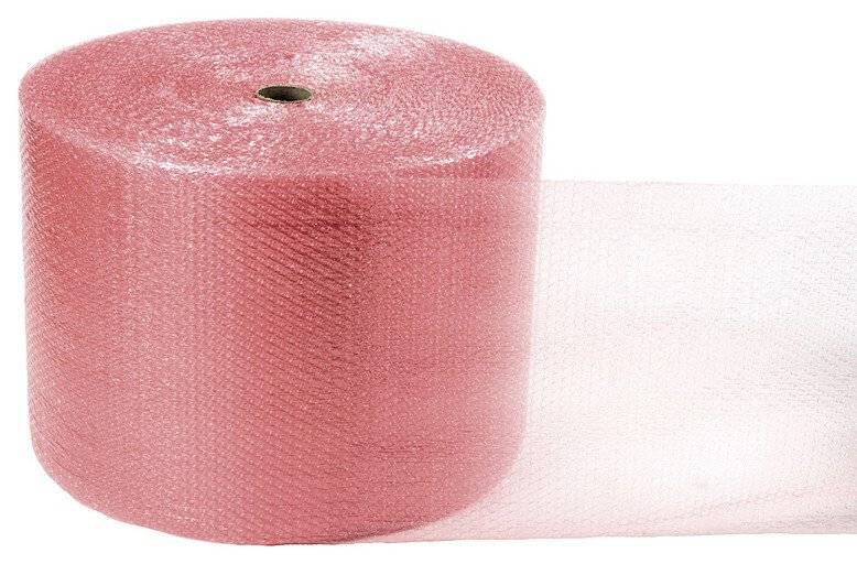 ESD-Luftpolsterfolie, rosa, ableitend, 300 mm, 150 m Rolle-0