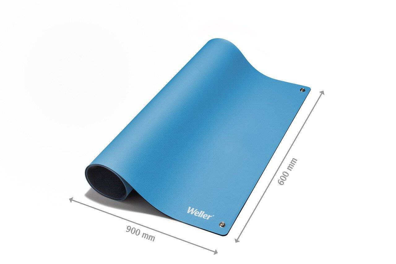 ESD Tischmatten Set, blau, 600 x 900 mm, zwei Druckknöpfe-0