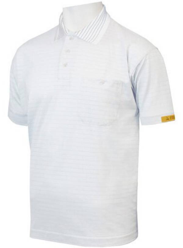 ESD-Poloshirt CONDUCTEX Herren, weiß Brusttasche, 2XL
