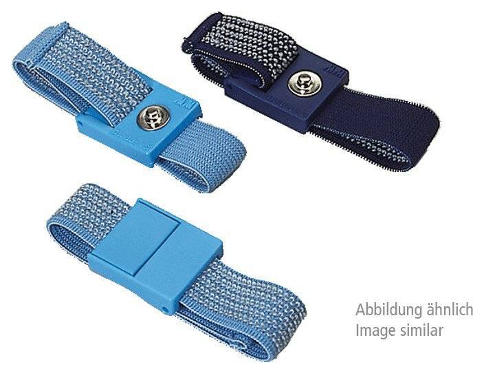 ESD Armband, dunkelblau, 10 mm Druckknopf-0