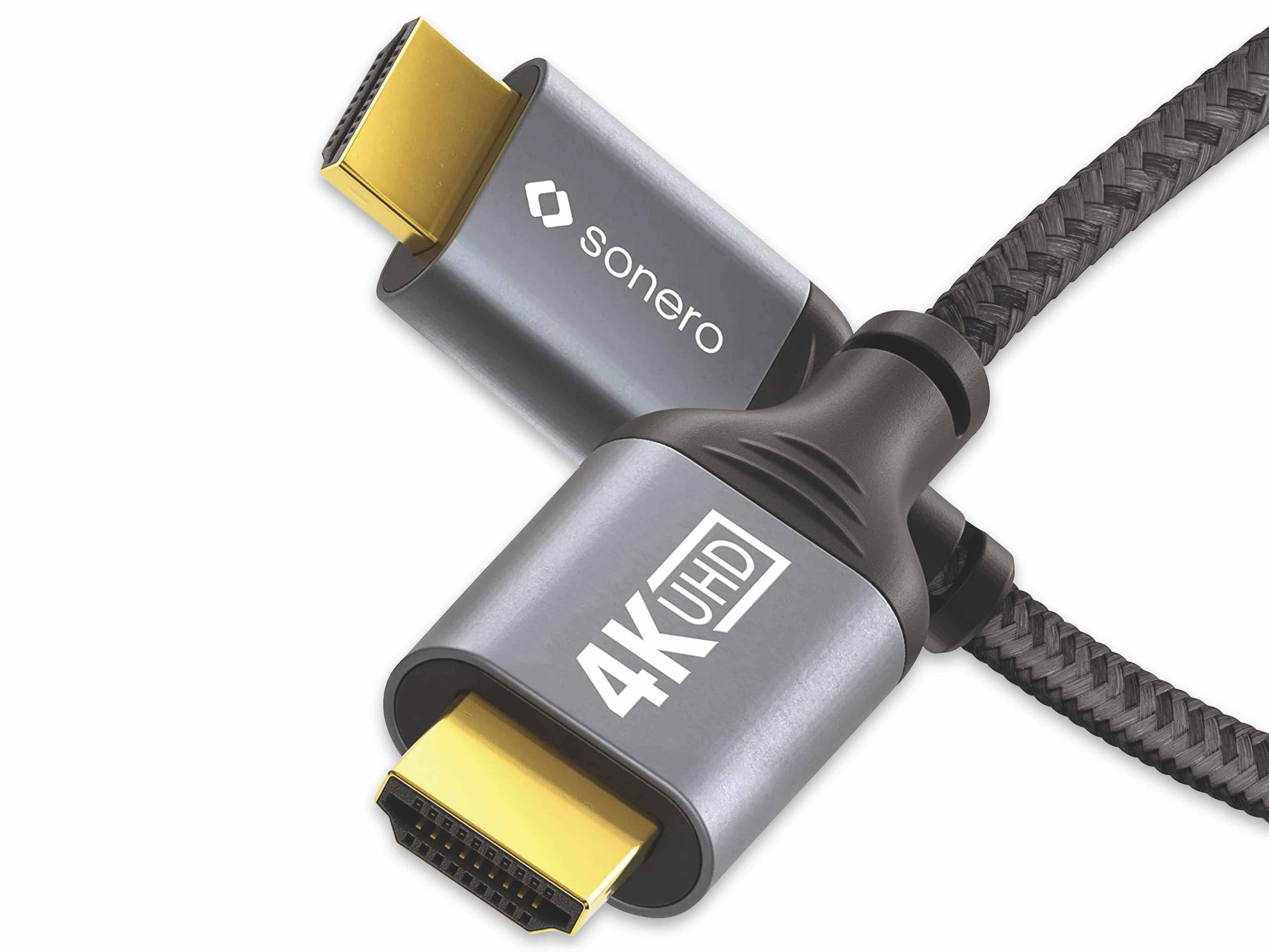 sonero HDMI auf HDMI Kabel - 4K60 - grau/schwarz - 3,00m-0