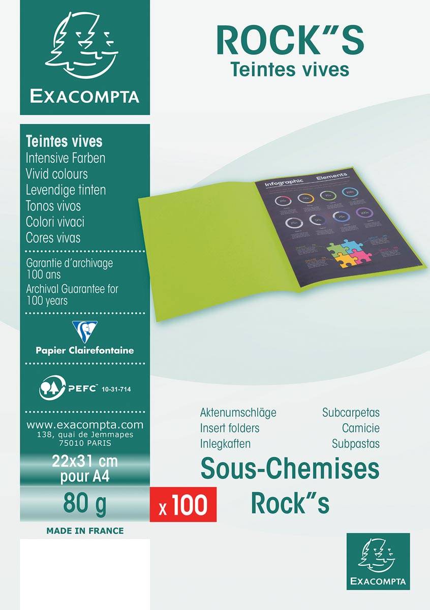EXACOMPTA Aktendeckel ROCK'S, DIN A4, 80 g/qm, tannengrün-1