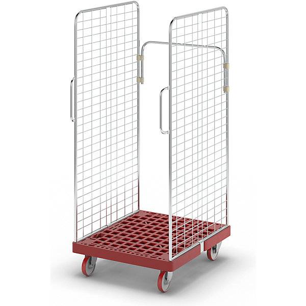Rollbehälter 2 Seitengitter mit Sicherheitsgriffen feuerrot. ESB Engineering System Bau GmbH 66812149