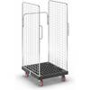 Rollbehälter 2 Seitengitter mit Sicherheitsgriffen schwarz aus Recycling-Kunststoff. ESB Engineering System Bau
