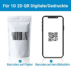 Symbolbild für Tera Barcode Scanner 2.4 GHz/Bluetooth/USB 2000mAh Akku /Kabel/Ständer, HW0002 Weiß und Blau