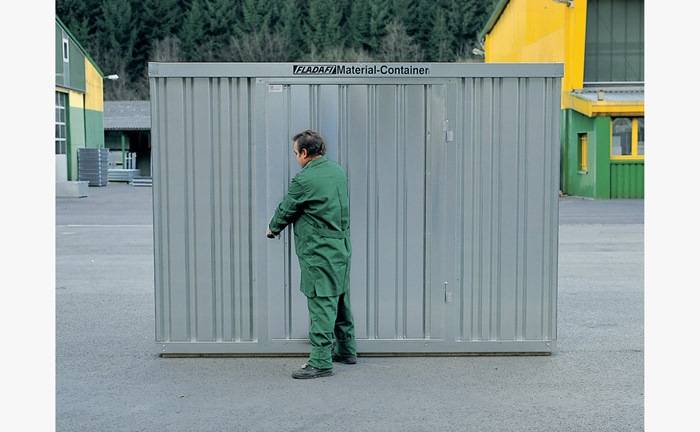 Mat.-Cont.B2100xT1140xH2165mm verzinkt,montiert,m.Holzboden SÄBU-1