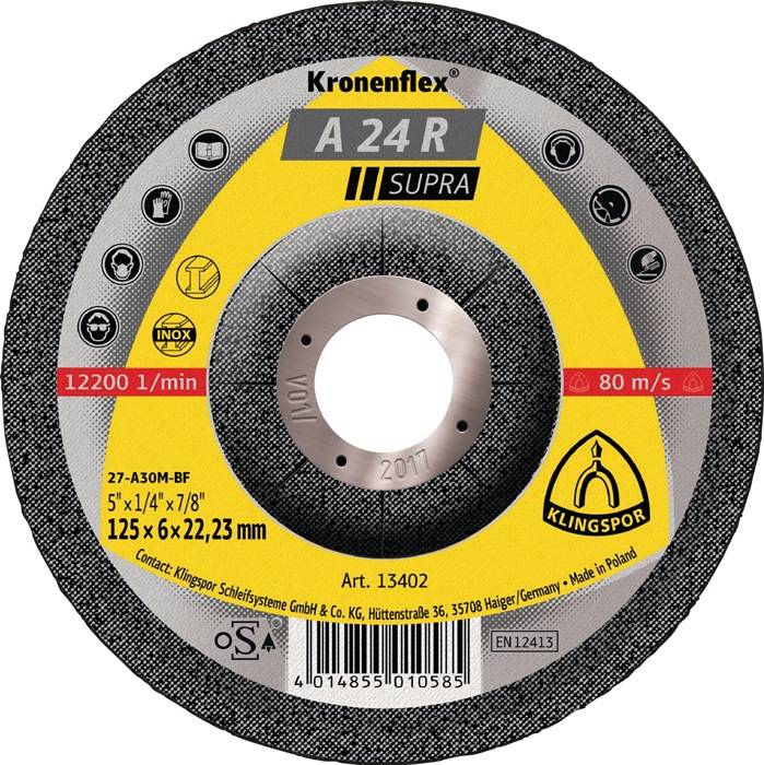 A 24 R Schruppscheiben, 125 x 4 x 22,23 mm gekröpft-0