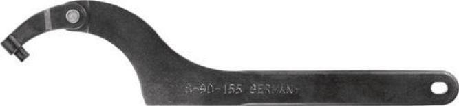 Gelenkhakenschlüssel 60-90x5mm m.Zapfen i.Brünierton angelassen Montageausf.-0