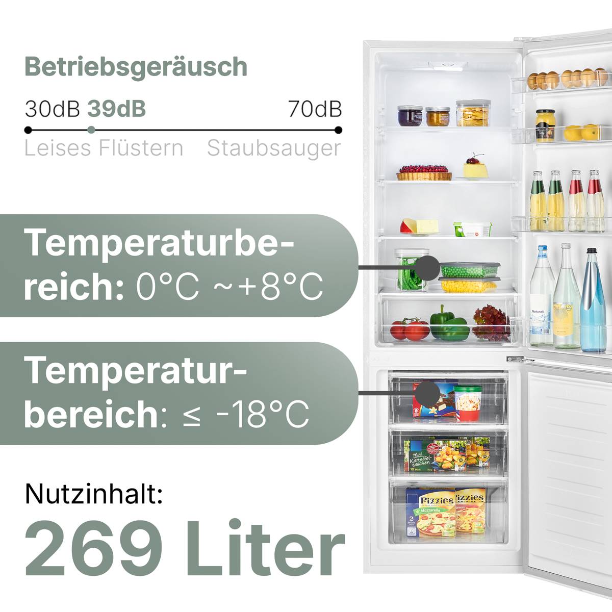 Bomann Kühl-/Gefrierkombination KG 184.1 weiß, 269 L-4