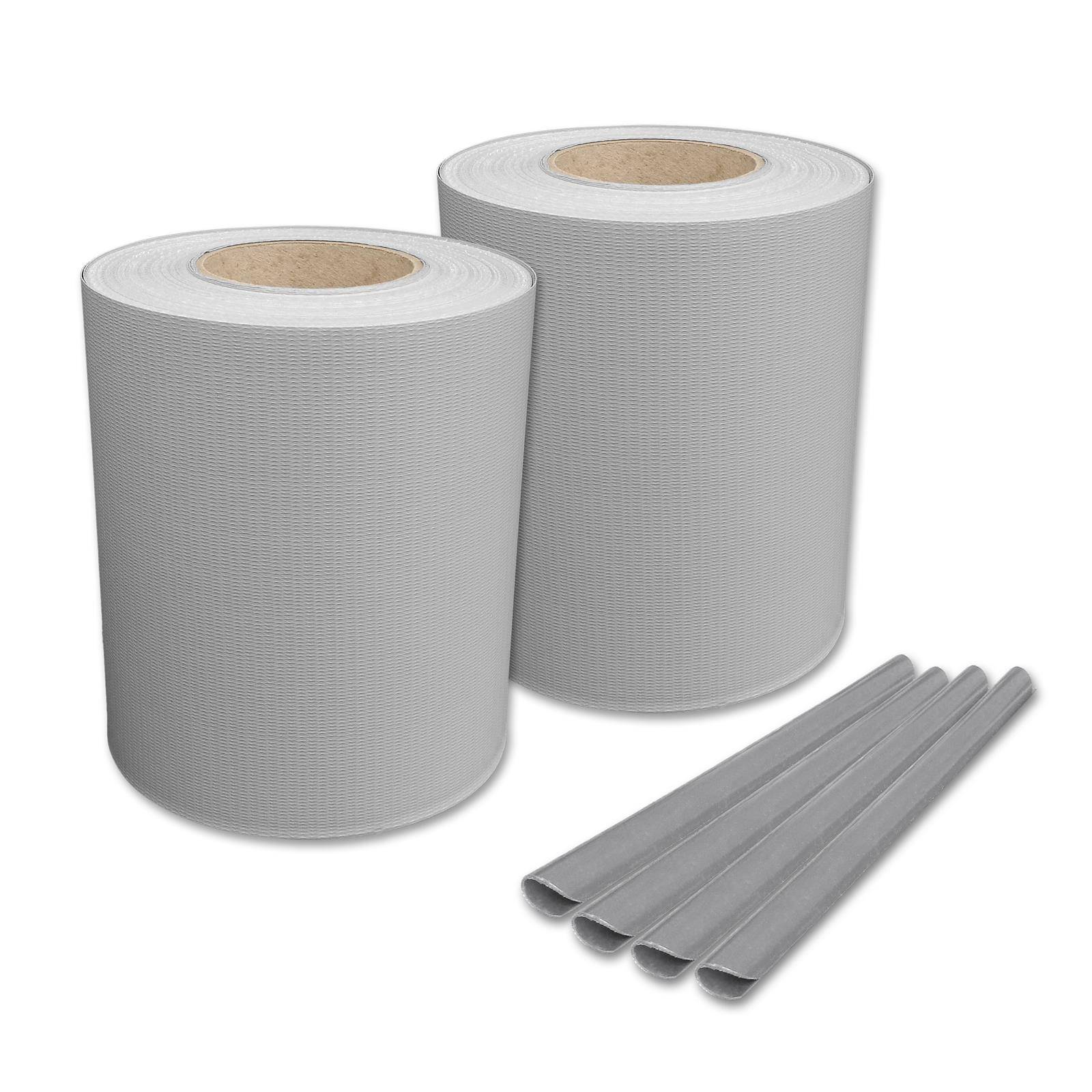 2 Rollen Sichtschutzstreifen 19 cm x 50 m RAL 7040, Fenstergrau-0