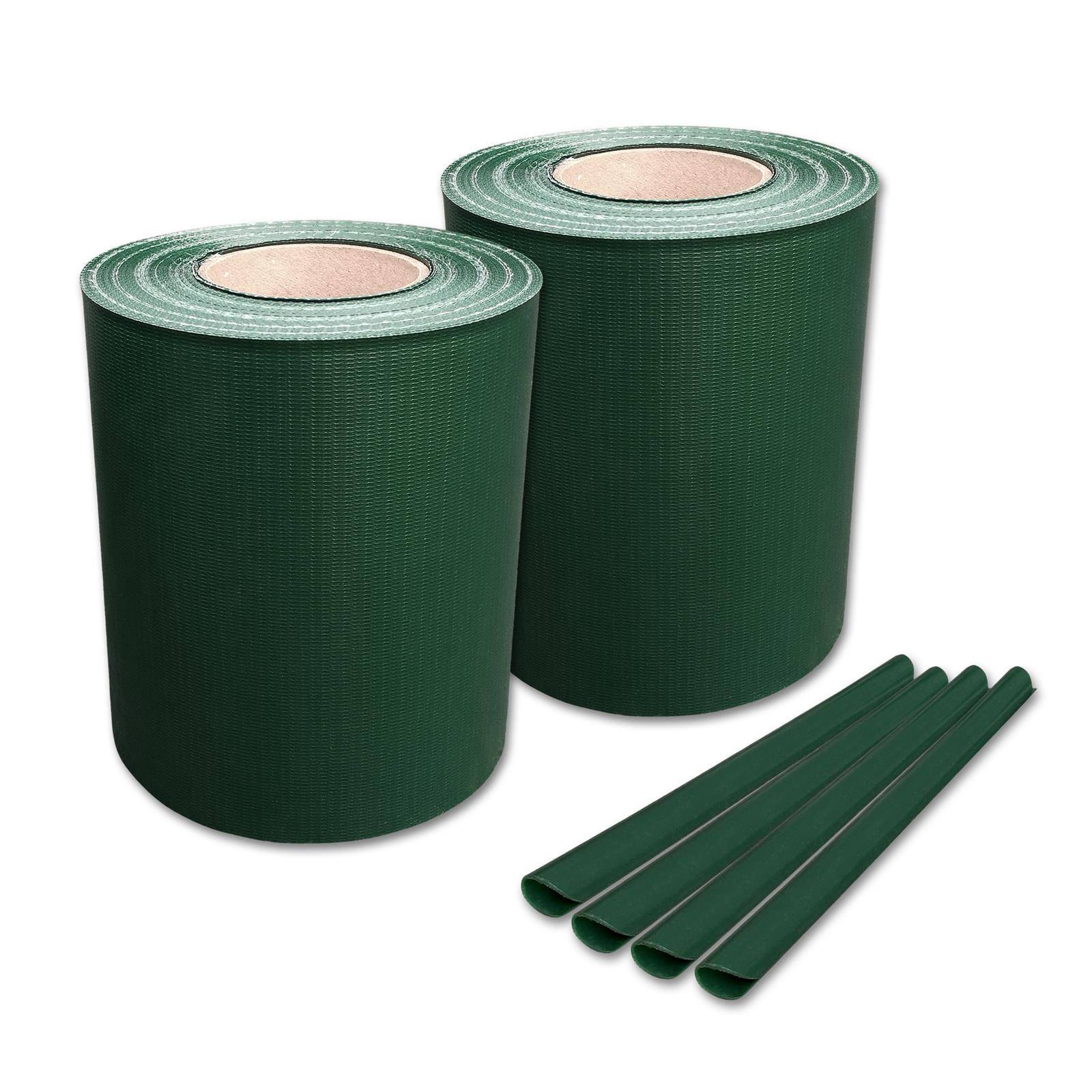 2 Rollen Sichtschutzstreifen 19 cm x 50 m RAL 6005, Moosgrün-0
