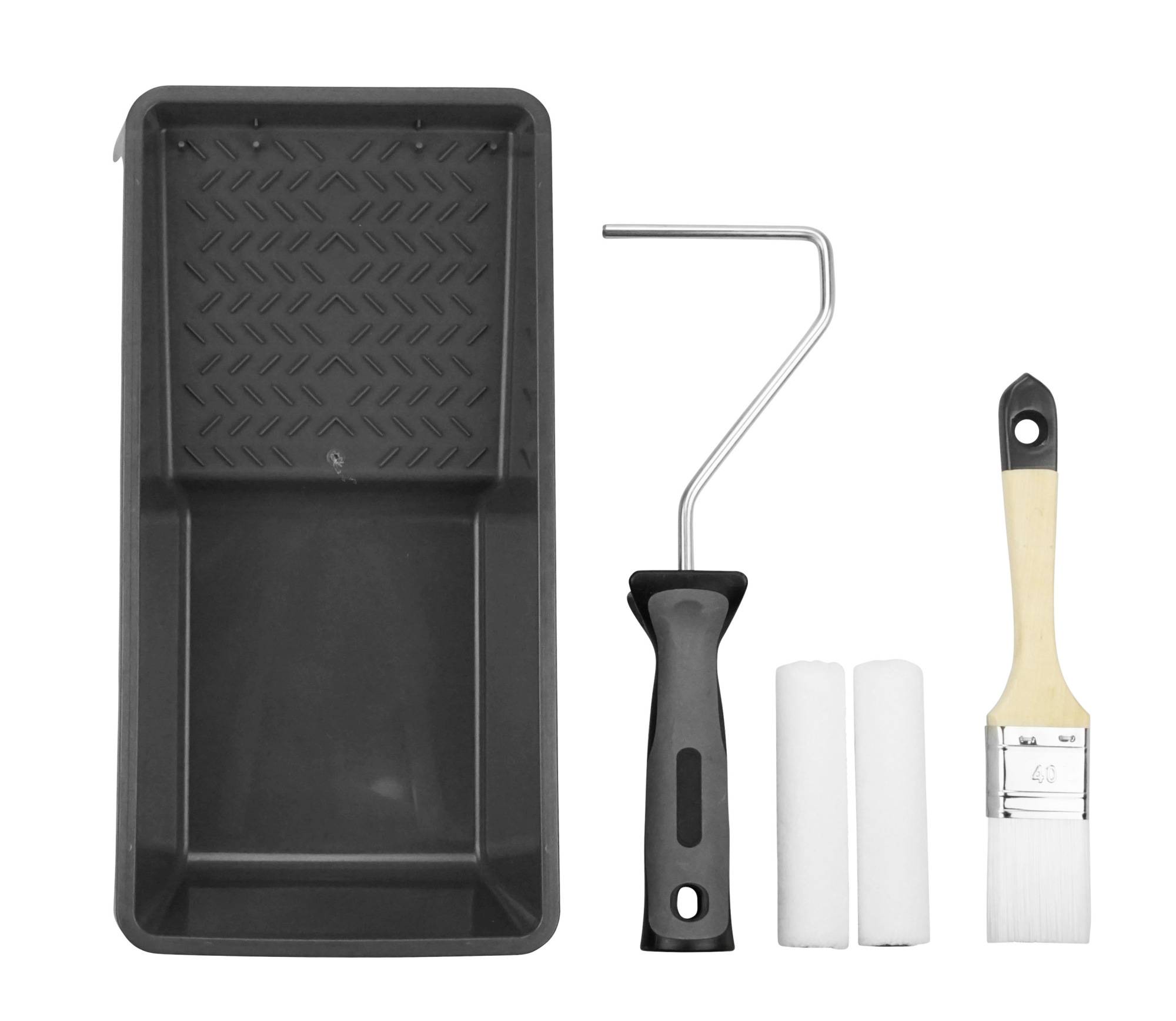 Wow!Tools Lackier-Set PLUS+ 5-teilig mit Farbwanne, Lackroller, Ersatzwalzen, Lackpinsel-1