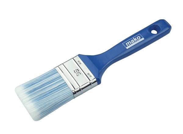 Lack-Flachpinsel PREMIUM Naturholzgriff blau-weiße all in one-Borste 80mm x 18,5mm