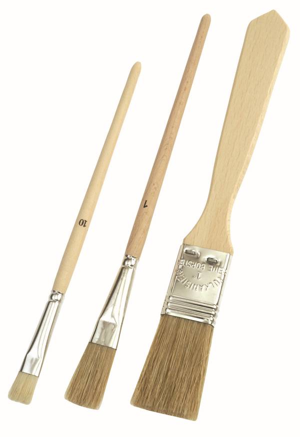 Universalpinsel Kleinpinsel BASIC Naturholzgriff helle Chinaborste 3er-Set