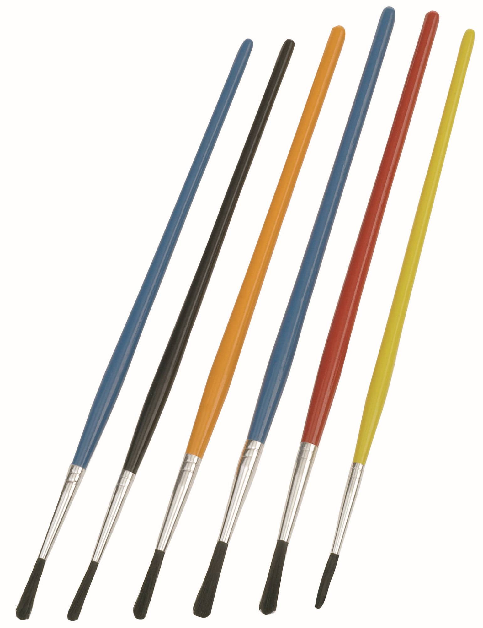 Schulmalpinsel Kleinpinsel BASIC runde Zwinge Feinhaarmischung 6er-Set