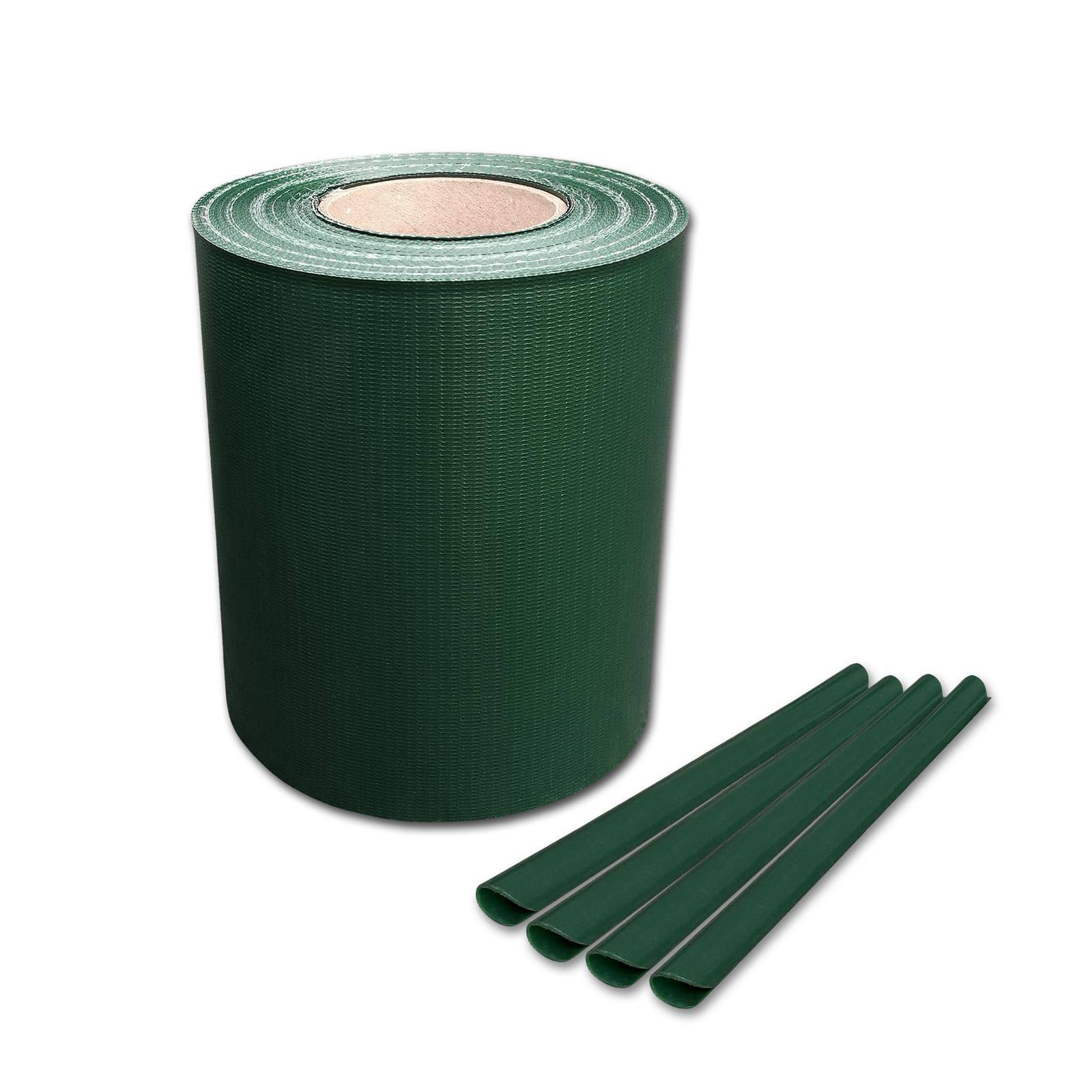 1 Rolle Sichtschutzstreifen 19 cm x 50 m RAL 6005, Moosgrün-0