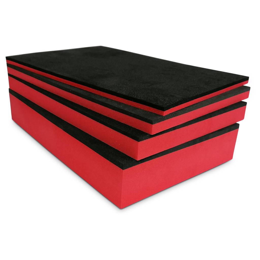 Schaumstoffeinlage 590 x 390 x 20 mm | schwarz/ rot-0