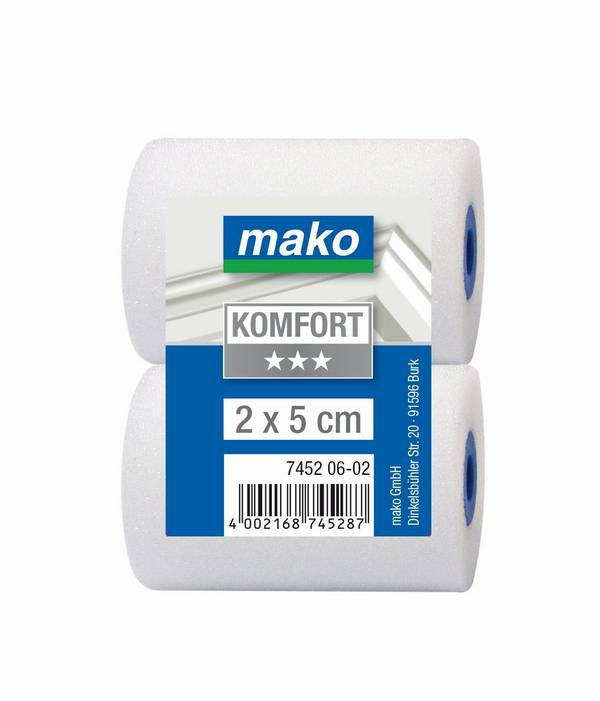 Lack-Ersatzwalzen mini KOMFORT mako-poren Schaumstoff superfein für Lacke - 5 cm - 10er-Pack