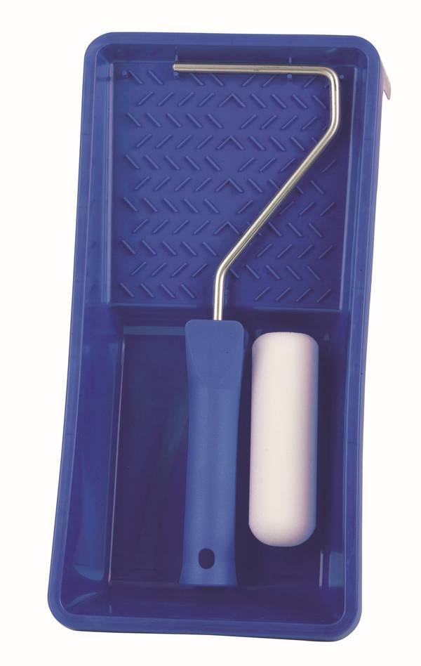 Lackroller-Set KOMFORT Schaumstoffwalze abgerundet mako-poren superfein 10 cm