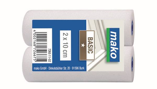 Ersatzwalzen BASIC gerade Schaumstoffwalze für Lackroller mako-poren 10 cm - 10er Pack