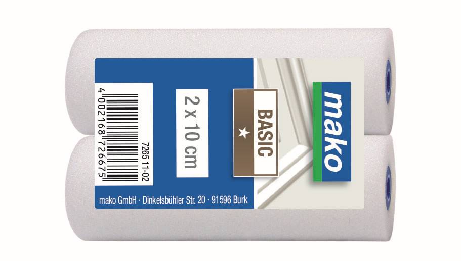 Ersatzwalzen BASIC gerade Schaumstoffwalze für Lackroller mako-poren 10 cm - 10er Pack-0