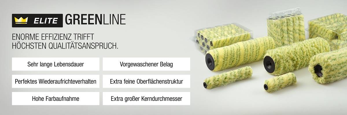 Premium Maler-Ersatzwalzen ELITE GREENLINE Kleinflächenroller mit großem Kern - 15 cm - 10er-Pack-0