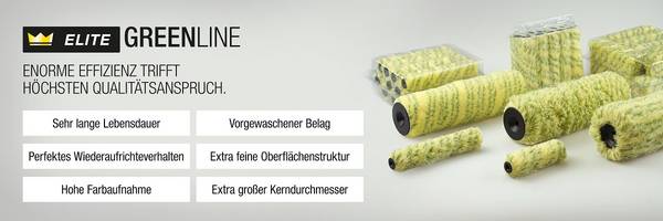 Premium Maler-Ersatzwalzen ELITE GREENLINE Kleinflächenroller mit großem Kern - 15 cm - 10er-Pack