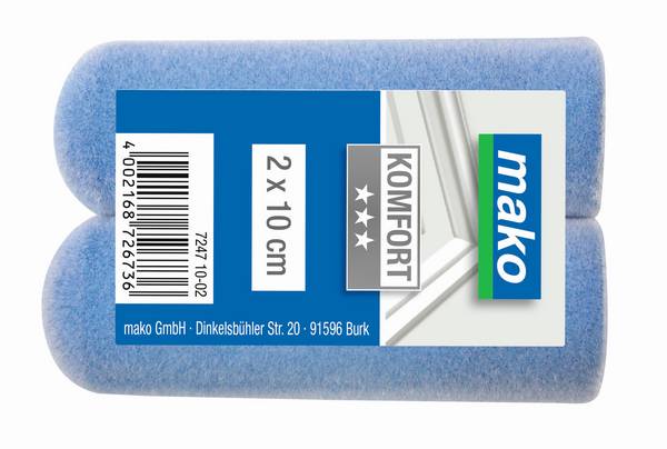 Lack-Ersatzwalzen KOMFORT Superflock für lösemittelarme und wasserbasierende Lacke 10 cm - 2er Pack