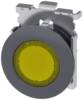 Siemens 3SU10610JB300AA0 3SU1061-0JB30-0AA0 Leuchtdrucktaster Frontring Metall, rund Knopf Sandgrau, Gelb 1 St.