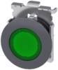 Siemens 3SU10610JB400AA0 3SU1061-0JB40-0AA0 Leuchtdrucktaster Frontring Metall, rund Knopf Sandgrau, Grün 1 St.