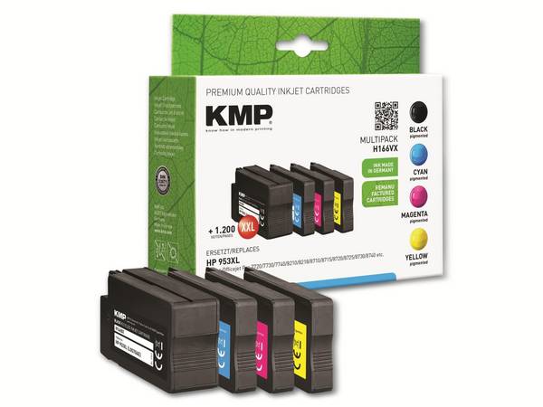 KMP MULTIPACK H166VX - 4er-Pack - Hohe Ergiebigkeit - Schwarz, Gelb, Cyan, Magenta - kompatibel - Tintenpatrone