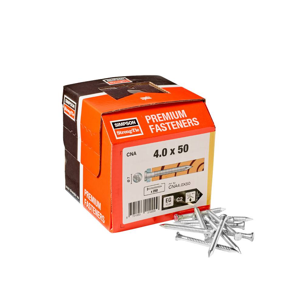 Simpson Kammnägel CNA für Holzverbinder Stahl verzinkt 4,0 x 60 mm - 250 Stück-1