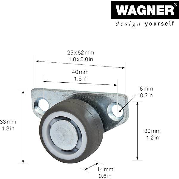 Bettkastenrolle Radbreite 14 mm VE 10 Stk Ø 30 mm TPR. Wagner System GmbH 74874149-1