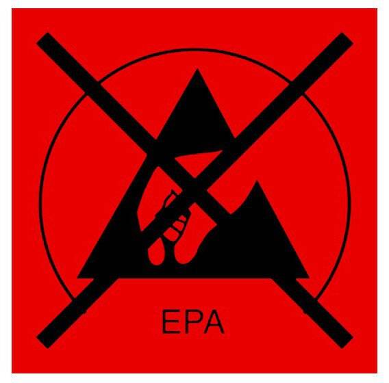 ESD-Symbol, Typ EPA, rot/ durchgestrichen - Aufkleber-0