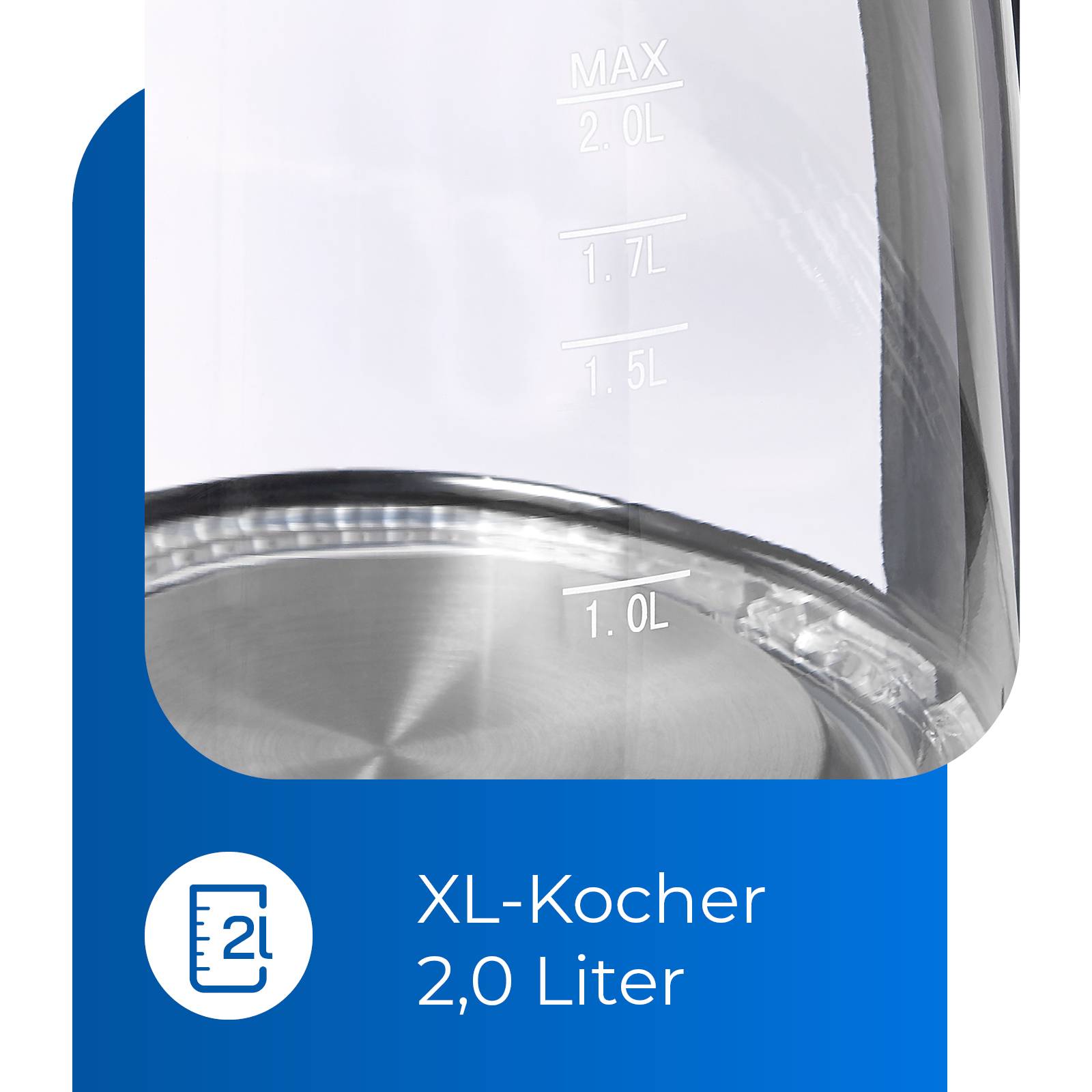 Exquisit Glas Wasserkocher WK 3501 swg | 2 L Füllmenge | 2200 W Leistung | inkl. Abschaltautomatik | schwarz-2