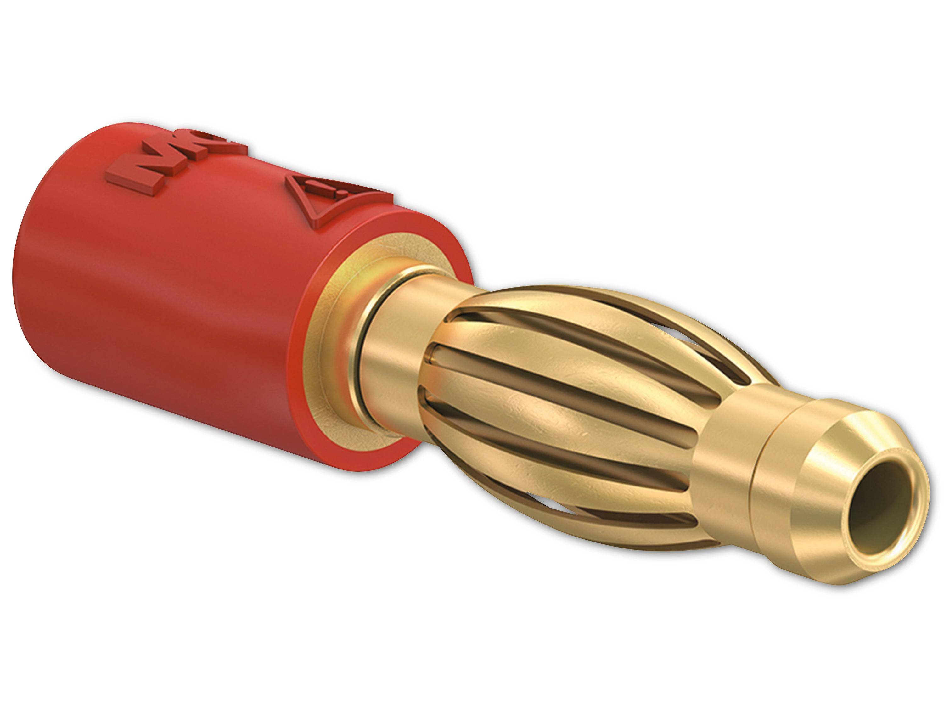 Stäubli R4/2-A Übergangsstecker Stecker 4 mm - Buchse 2 mm Rot 1 St.-1