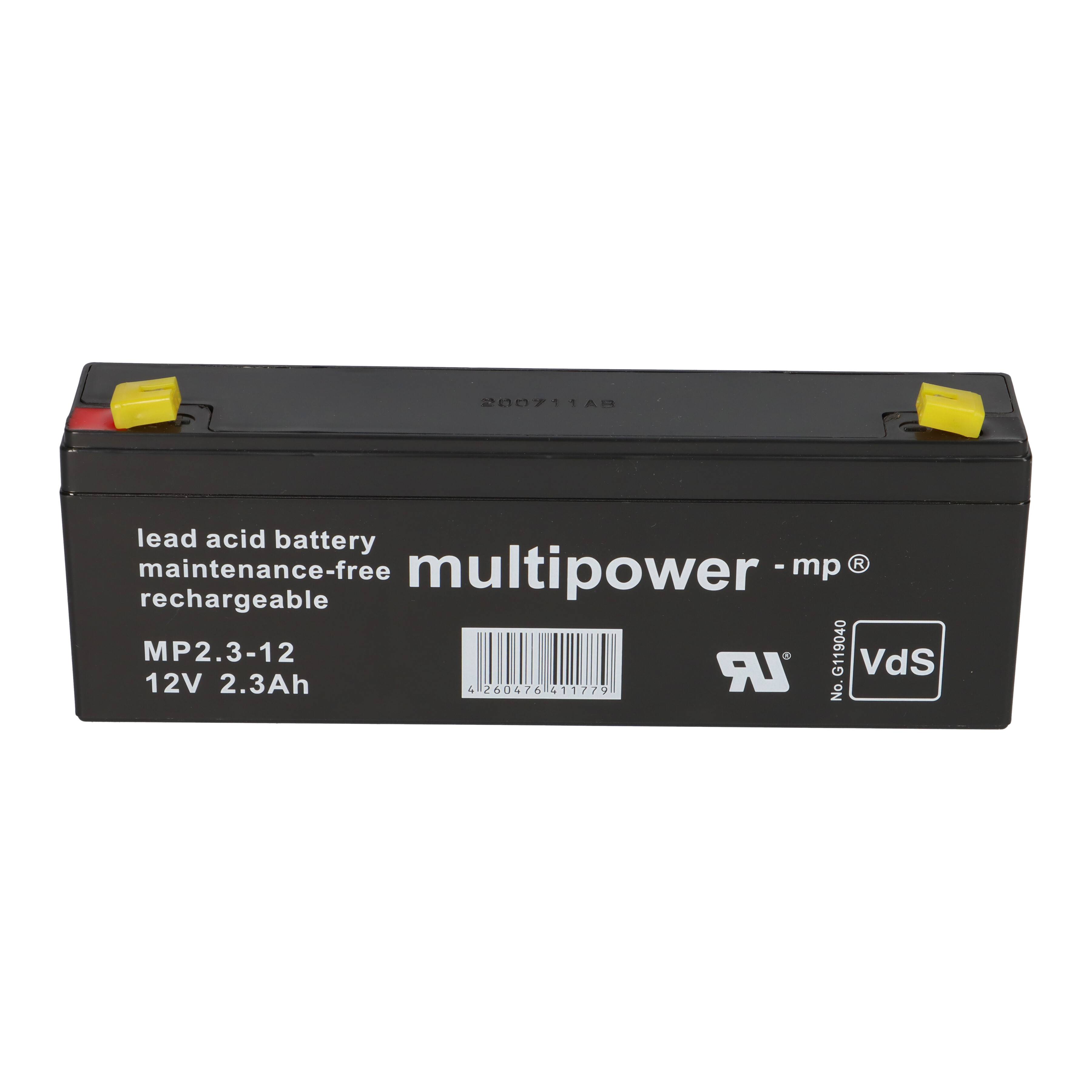 Multipower MP2,3-12 AGM Bleiakku 12V 2,3Ah Faston 4,8 mm für Alarmanlage, Notbeleuchtung & Sicherheitstechnik-3