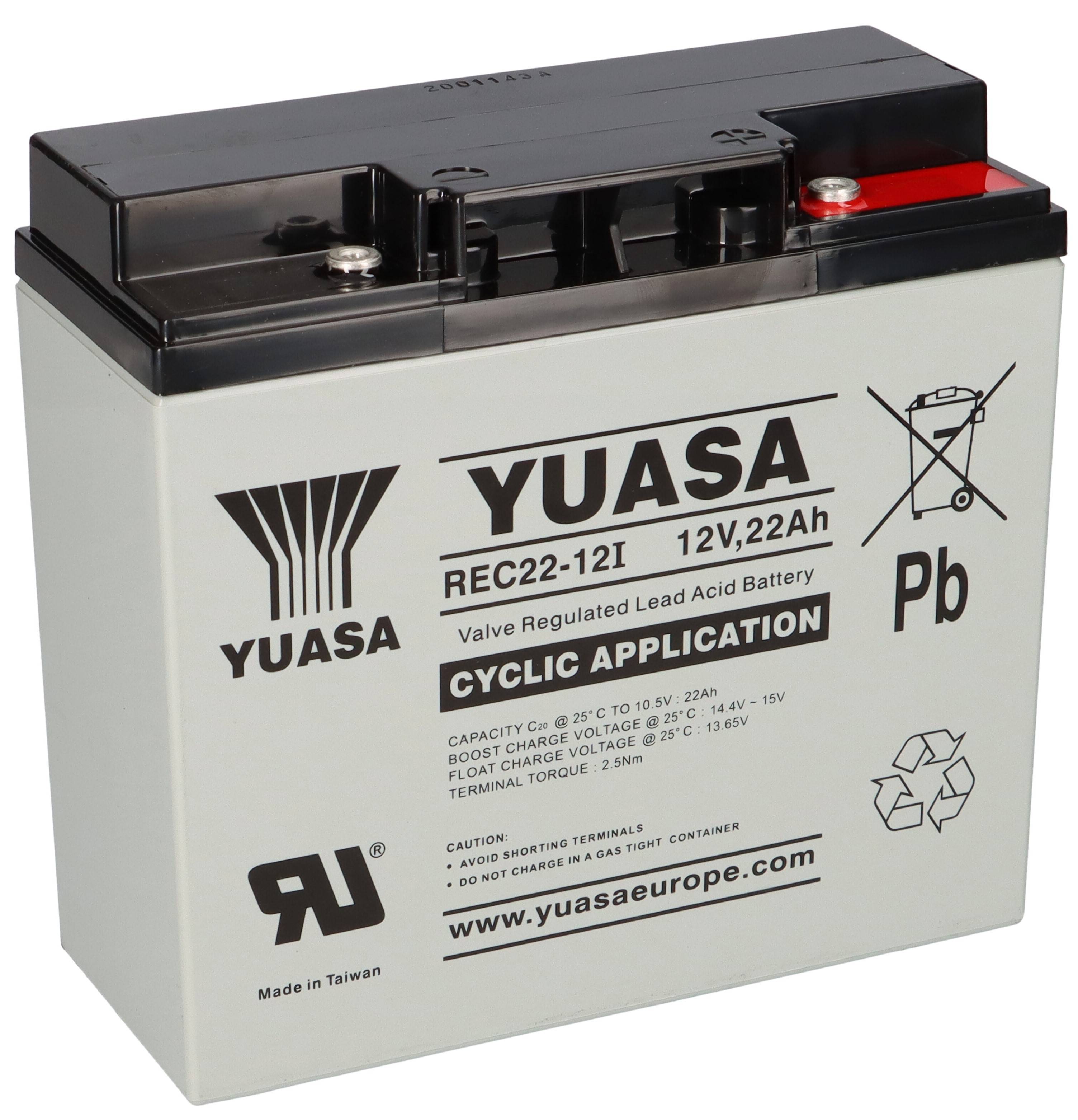 Yuasa REC22-12I zyklenfester AGM-Bleiakku 12V 22Ah – M5-Innengewinde-0