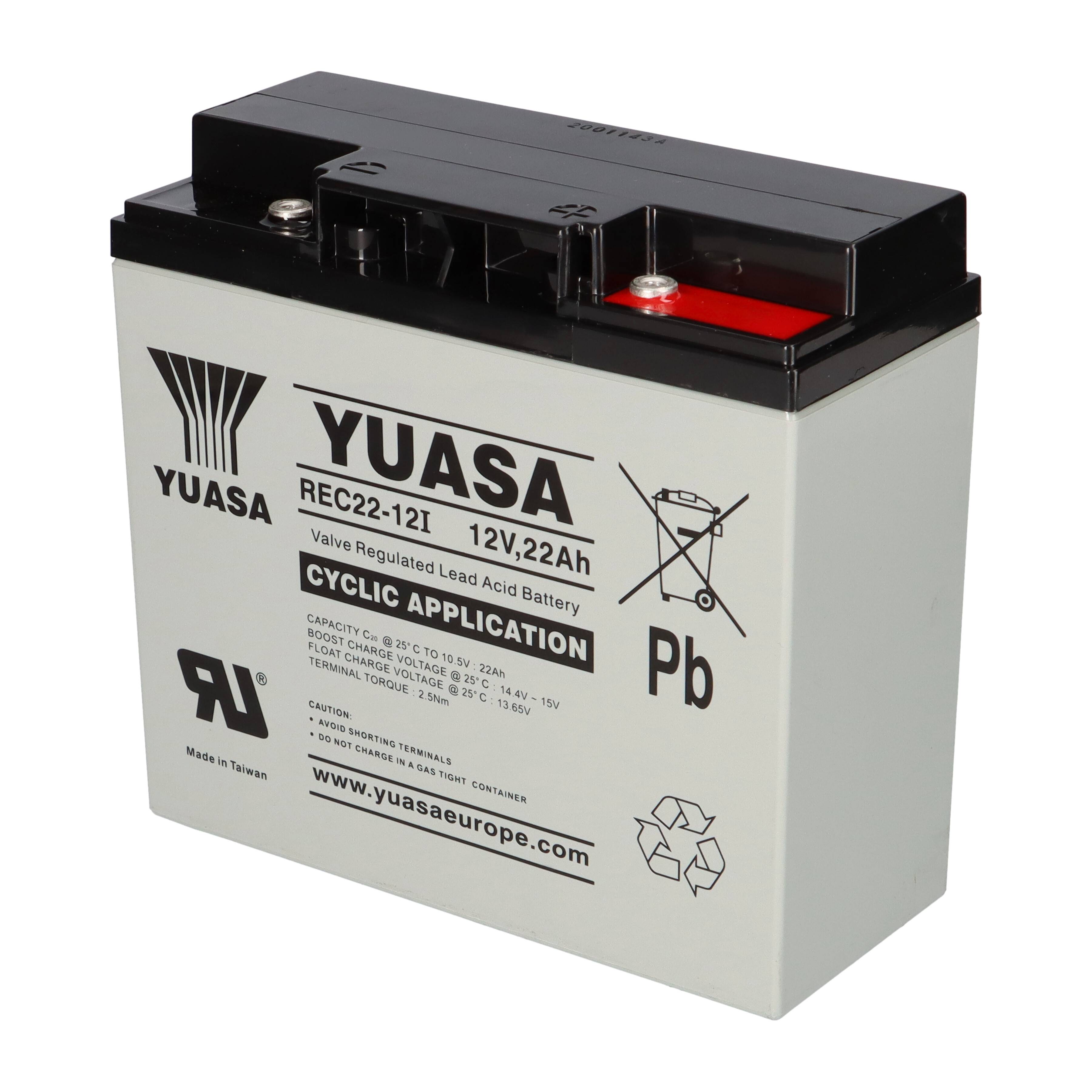 Yuasa REC22-12I zyklenfester AGM-Bleiakku 12V 22Ah – M5-Innengewinde-4