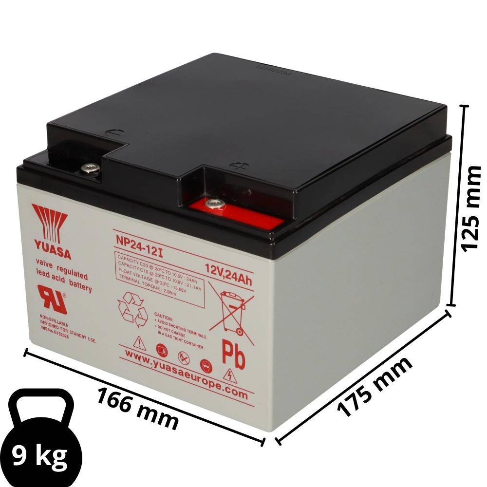 Yuasa NP24-12I AGM-Bleiakku 12V 24Ah VdS – M5-Innengewinde-1