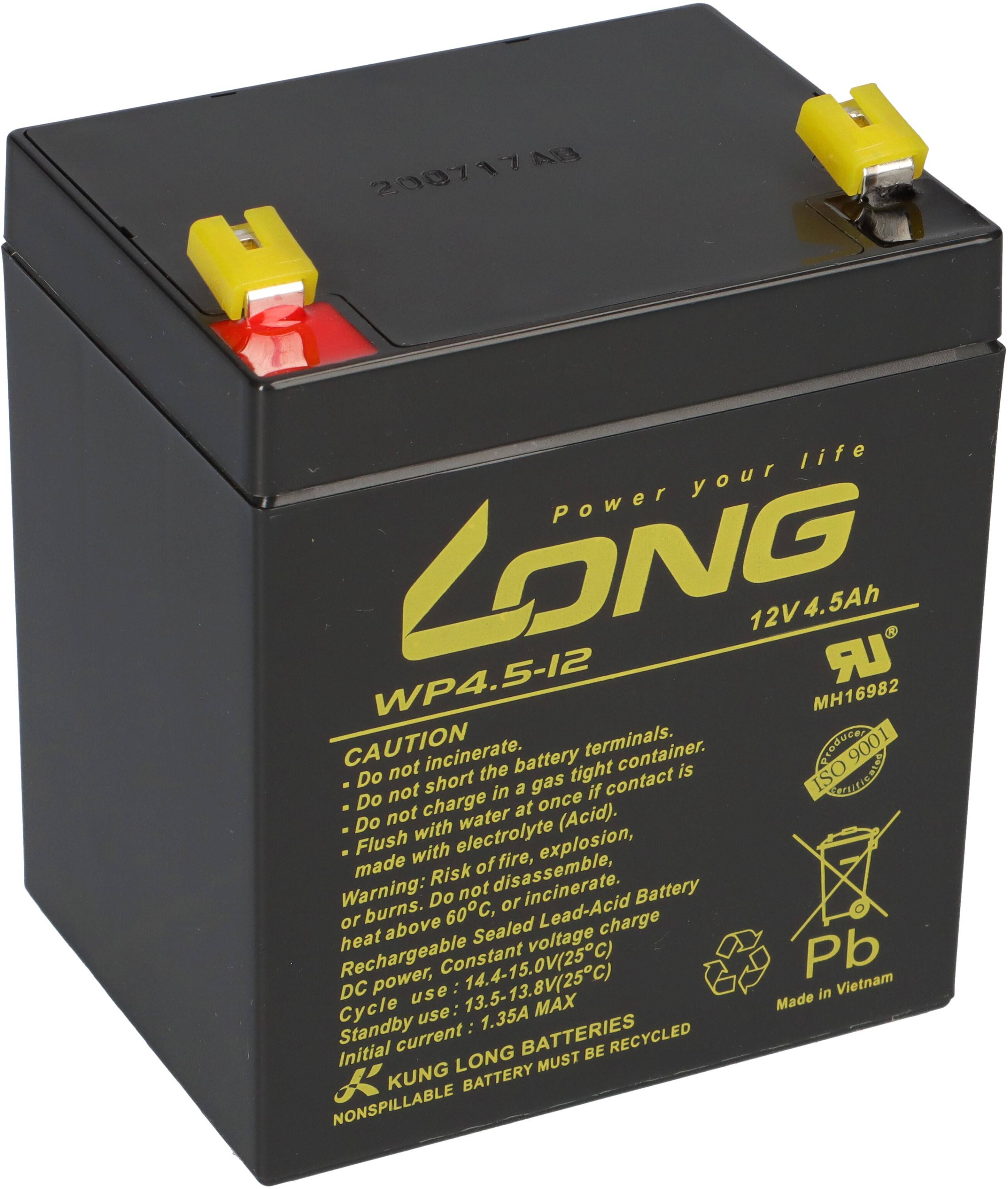 Kung Long WP4.5-12 12V 4,5Ah AGM Bleiakku F1 4,8mm-0